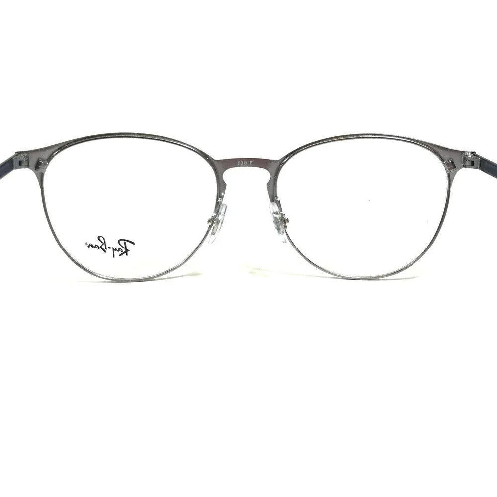 Ray-Ban Eyeglasses Frames RB6375 3135 Navy Blue Gray Round Full Rim 53-18-145